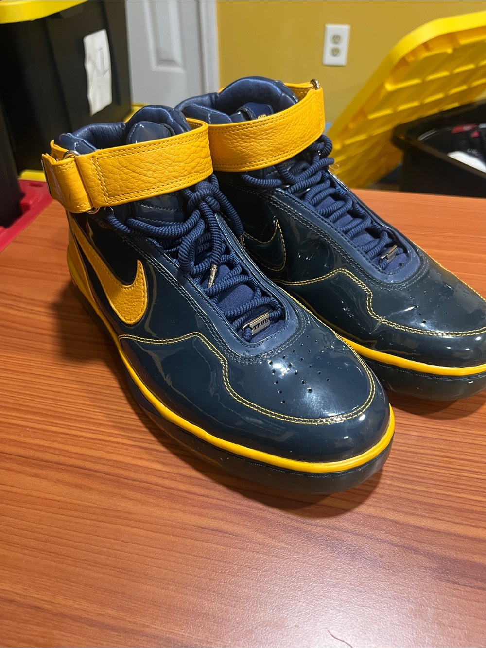 Nike Men’s High-Top Athletic Shoes in Navy and Yellow